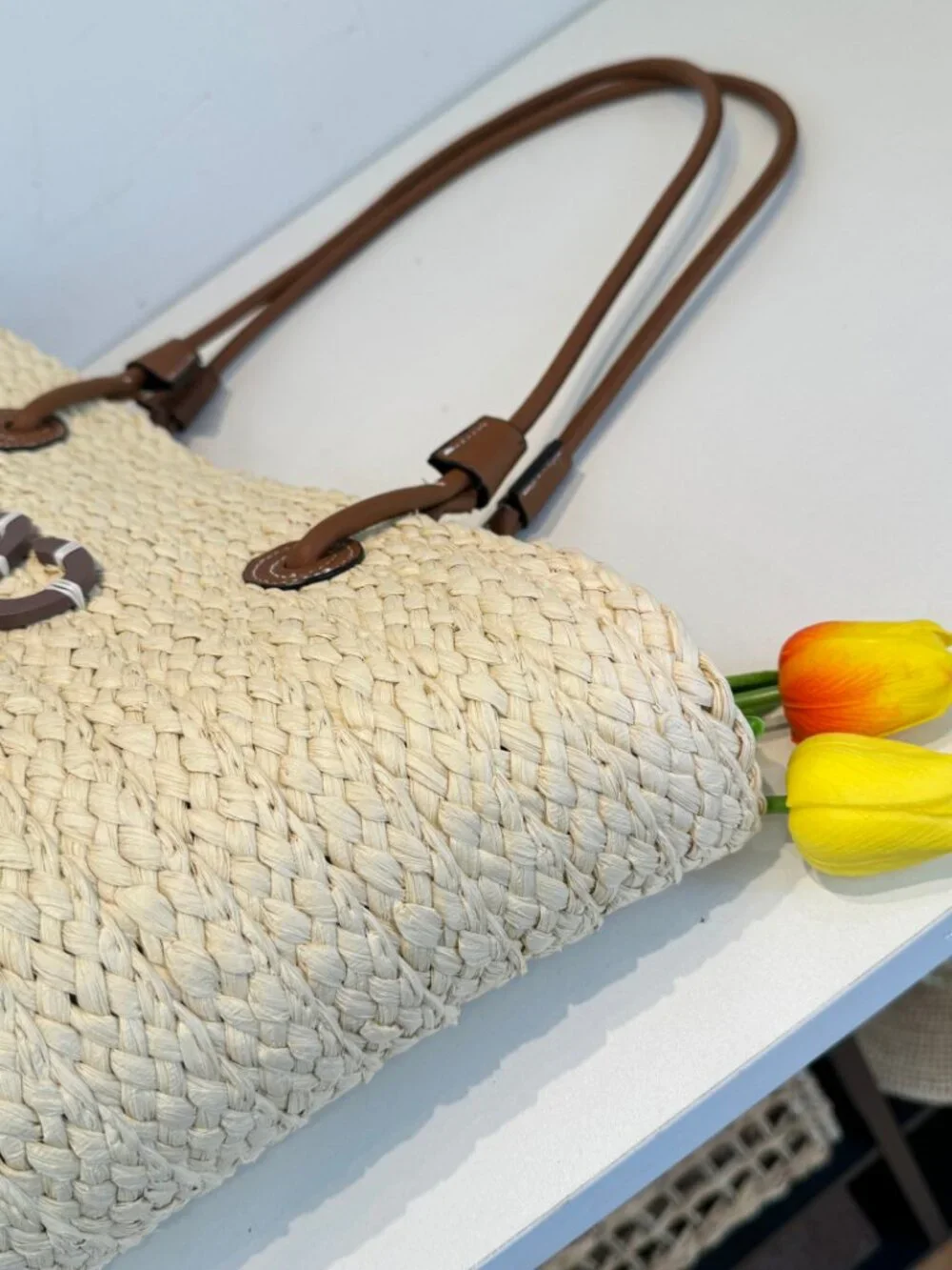 🌼LOEWE🌼 52x40x18cm straw bag